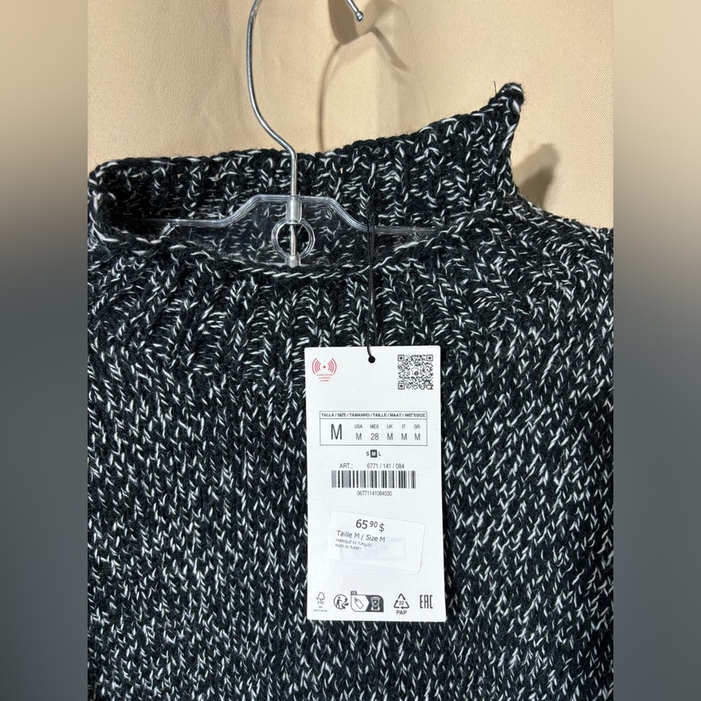 NWT Zara Asymmetrical Slit Hem Sweater - Picture 5 of 12
